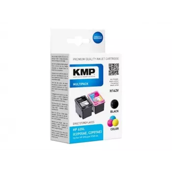 KMP 1741.400500 MultiPack čierne & trojfarebné atramentové kazety kompatibilné s HP 62XL (C2P05AE/C2P07AE) - balenie 2 ks