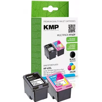 KMP 1741.400500 MultiPack čierne & trojfarebné atramentové kazety kompatibilné s HP 62XL (C2P05AE/C2P07AE) - balenie 2 ks