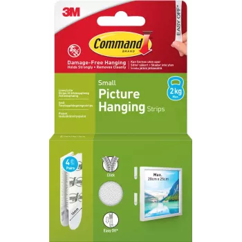 3M Command samolepiace pásiky malé, 4 ks, biele (7100337181)