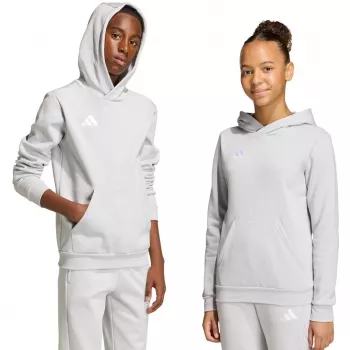 adidas Entrada 26 mikina s kapucňou detská sivá JZ6562 (164 cm)