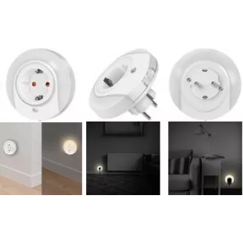LogiLink LED nočné svetlo do zásuvky so senzorom súmraku a 1x CEE 7/3 (LED012)