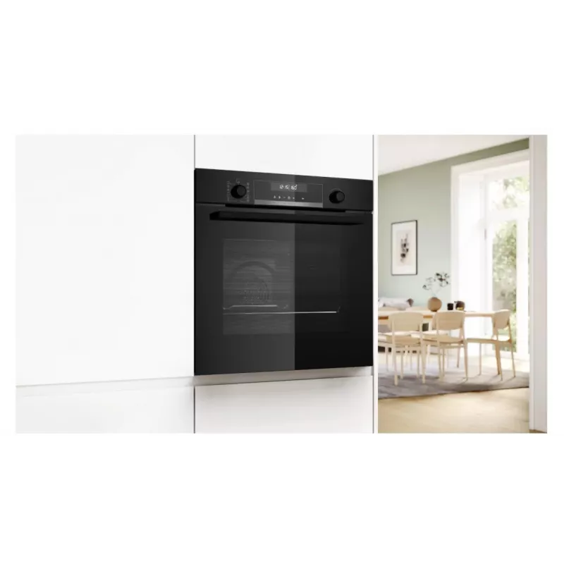 BOSCH Serie 6 vstavaná rúra s AirFry, 71L, pyrolytické samočistenie, čierna (HBG578EB3)