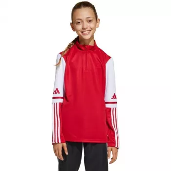 adidas Squadra 25 tréningové tričko detské dlhý rukáv so štvrťovým zipsom červené JD3026 116 cm