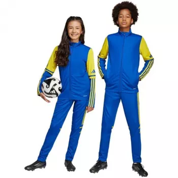adidas Squadra 25 tréningové nohavice pre deti - modrá/žltá - veľkosť 152 cm (JP3154)