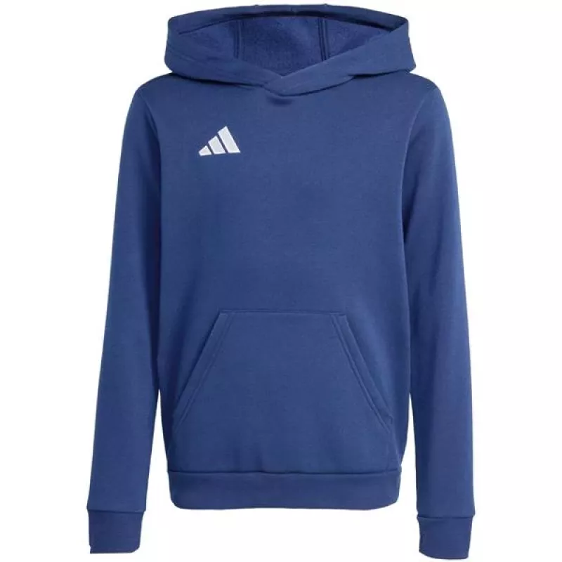 adidas Entrada 26 mikina s kapucňou detská tmavomodrá 140cm JZ6567