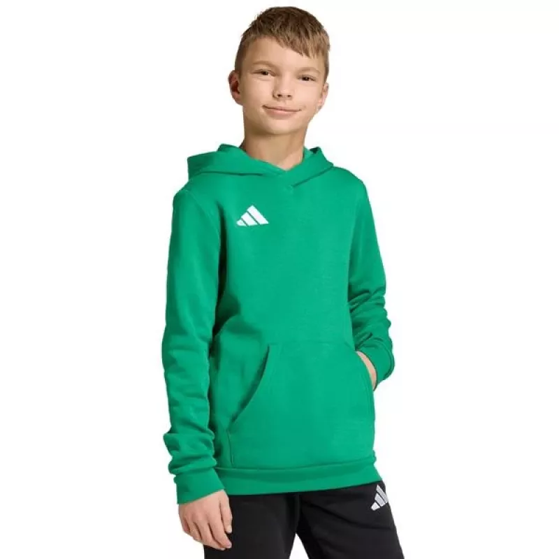 adidas Entrada 26 detská mikina s kapucňou JZ6563 Team Green 152 cm