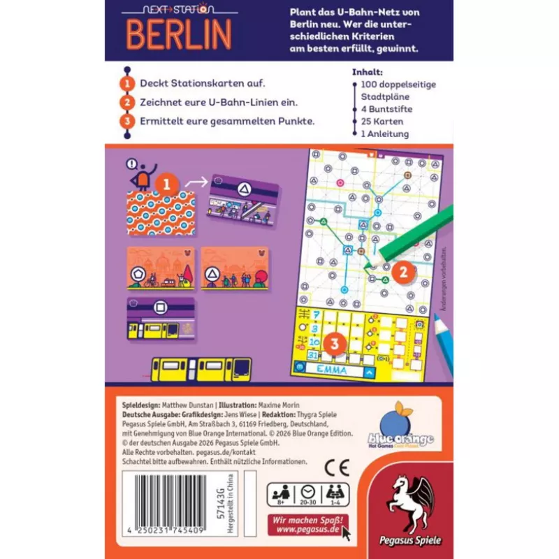 PEGASUS Next Station Berlin – stolová hra roll-and-write (nemecké vydanie)