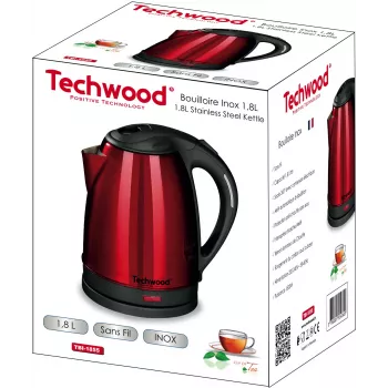 Techwood TBI-1855 bezdrôtová rýchlovarná kanvica z nehrdzavejúcej ocele, 1,8 L (TBI-1855)