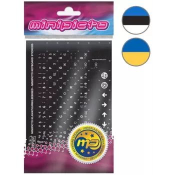 Nálepky na klávesnicu Kolm Lõvi Minipicto, estónske/ukrajinské (KB-UNI-ESTUKR02TW-BL)