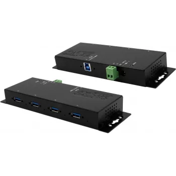EXSYS EX-1184HMVS-2 4-portový USB 3.2 Gen 1 hliníkový hub s napájacím zdrojom