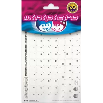 Nálepky na klávesnicu Kolm Lõvi Minipicto, ruské, čierne symboly (KB-UNICLR-RU-BLK-G)