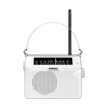 Sangean PR-D6 biele prenosné AM/FM rádio s hodinami a budíkom
