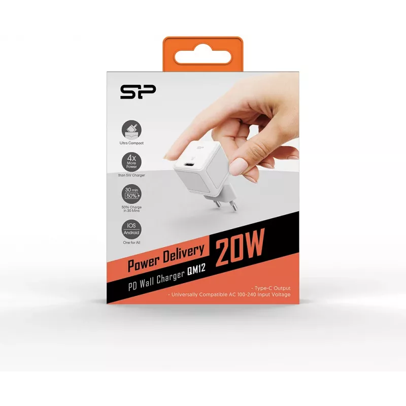 Silicon Power Boost Charger QM12 20W nabíjačka USB-C PD, biela (SP20WASYQM121PCW)
