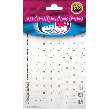 Nálepky na klávesnicu Kolm Lõvi Minipicto, ruské, čierne symboly (KB-UNICLR-RU-BLK)