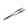 Unitek USB-C audio a nabíjací adaptér s 60W Power Delivery, 15 cm, Space Grey