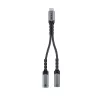 Unitek USB-C audio a nabíjací adaptér s 60W Power Delivery, 15 cm, Space Grey