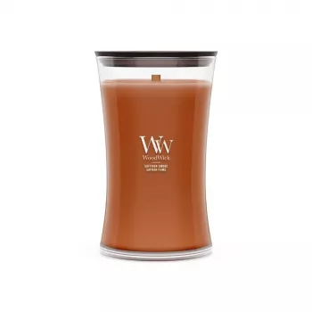 WoodWick Saffron Smoke veľká presýpacia sklenená sviečka 609,5g