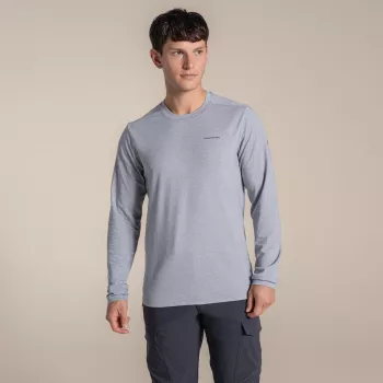 Craghoppers NosiLife Abel tričko s dlhým rukávom - Soft Grey Marl - veľkosť M