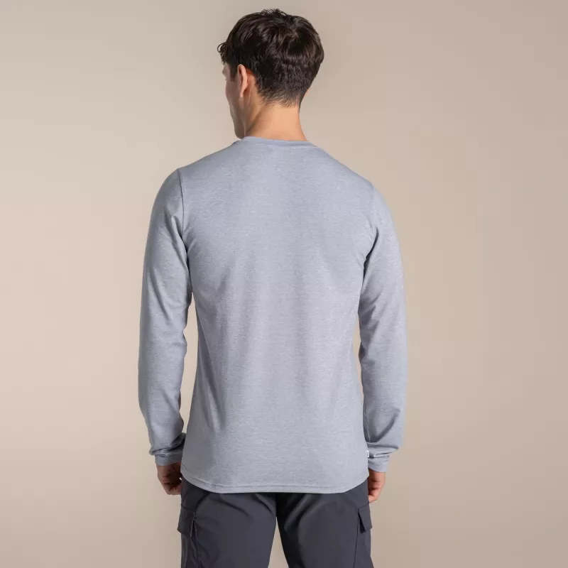 Craghoppers NosiLife Abel tričko s dlhým rukávom - Soft Grey Marl - veľkosť M