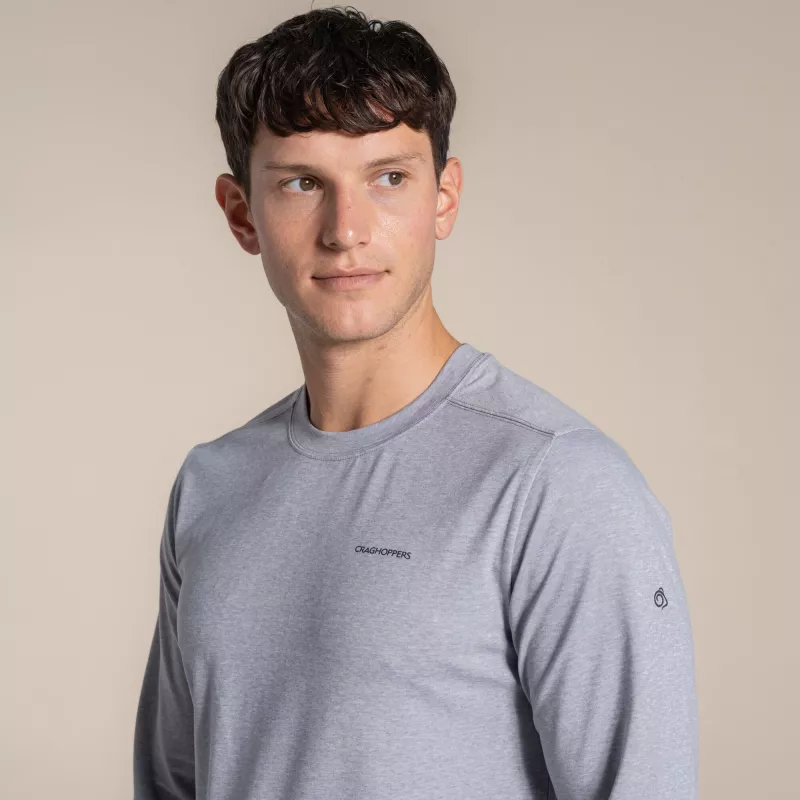 Craghoppers NosiLife Abel tričko s dlhým rukávom - Soft Grey Marl - veľkosť M