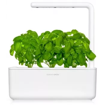 Click & Grow The Smart Garden 3 interiérová bylinková záhrada s LED rastovým svetlom, biela