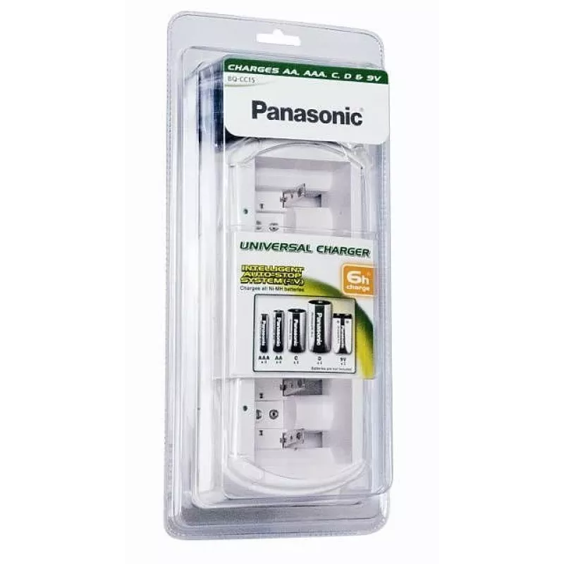 Panasonic BQ-CC15E/1B Smart & Quick Ni-MH nabíjačka batérií pre AA & AAA, 4 šachty, samostatné kanály, AC 100-240V