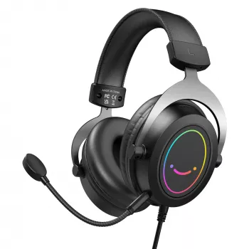 FIFINE H3 AmpliGame RGB káblový over-ear herný headset s odnímateľným mikrofónom, 50-mm meničmi, USB-A, čierny