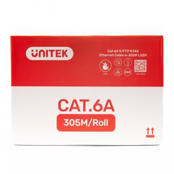 UNITEK C18121BL Cat.-6A-S/FTP-LSZH inštalačný kábel, 305 m, modrý