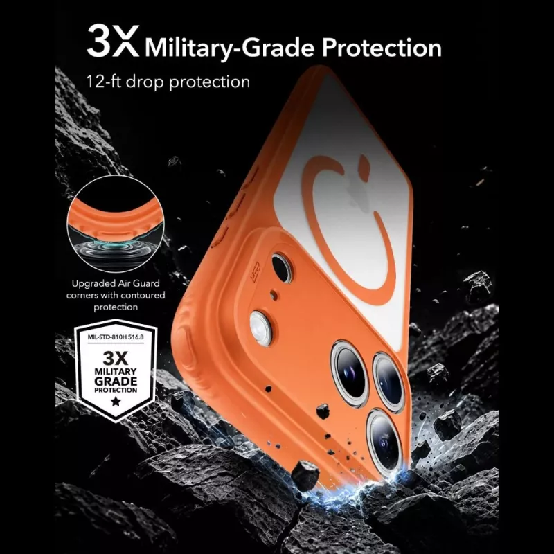 ESR Classic Hybrid MagSafe puzdro pre iPhone 17 Pro Max / 18 Pro Max - matná oranžová