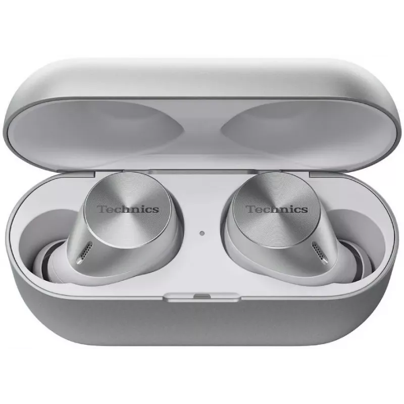 Technics EAH-AZ60M2ES True Wireless in-ear slúchadlá s Dual Hybrid ANC, LDAC, 8-mm meničmi, 3-zariadenia Multipoint, IPX4, strieborné