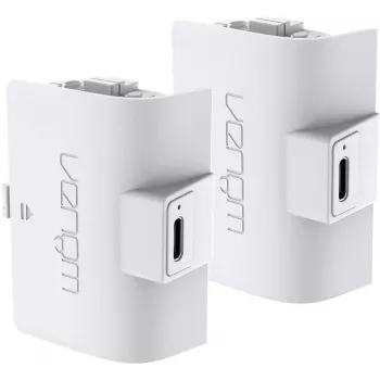 Venom batériové dvojbalenie biela PS5 – DualSense batéria do ovládača (2x 800mAh Li-Ion, Play & Charge, ochrana proti prebitiu)