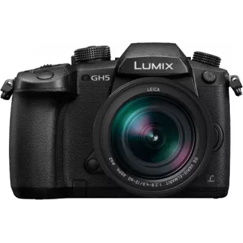 Panasonic Lumix DC-GH5LEG-K systémový fotoaparát s Leica DG Vario-Elmarit 12-60mm f/2.8-4 ASPH. POWER O.I.S. objektívom, 20,3MP Micro Four Thirds, 4K 60p video, 5-osový Dual I.S. 2, Wi-Fi/Bluetooth, ochrana proti striekajúcej vode/mrazu, čierny