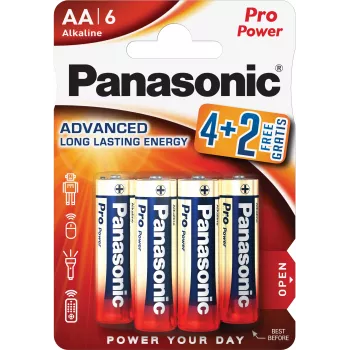 Panasonic Alkaline Power AA batérie LR6PPG/6BP 4+2 zdarma balenie (6 kusov)