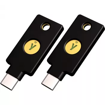 YubiKey 5C NFC bezpečnostný kľúč (čierna/zlatá, 2 balenie)