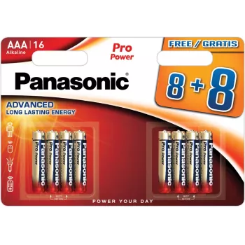 Panasonic Batteries LR03PPG/16BW 8+8 AAA alkalické batérie, balenie 16 ks