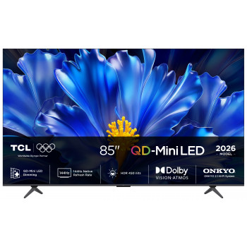 TCL 85QLED810L 85 inch 4K Ultra HD QLED Mini-LED Google TV s 144Hz panelom, Dolby Vision IQ, Onkyo 2.1 zvuk, Game Master Pro 2.0