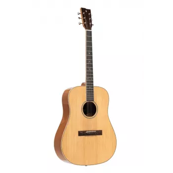 Stagg SA45 D-LW Dreadnought akustická gitara – prírodná smreková vrchná doska s lipovým zadkom a lubmi
