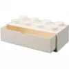 LEGO Brick 8 zásuvka na stôl biela úložná krabica s 8 výstupkami