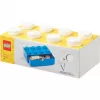 LEGO Brick 8 zásuvka na stôl biela úložná krabica s 8 výstupkami