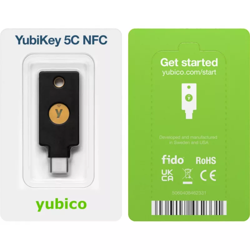 YubiKey 5C NFC bezpečnostný kľúč - čierny/zlatý