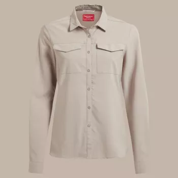 Craghoppers NosiLife Pro LS Shirt III dámska cestovná košeľa - Soft Mushroom, XS