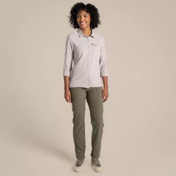 Craghoppers NosiLife Pro LS Shirt III dámska cestovná košeľa - Soft Mushroom, XS
