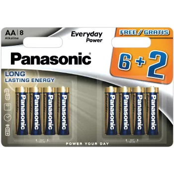 Panasonic Everyday Power alkalické AA batérie LR6 8 ks blister (6+2 bonus)
