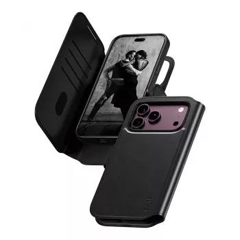 CARE by PanzerGlass Tango Flip Case pre Apple iPhone 17 Pro Max - kompatibilné s MagSafe - vegánska koža - čierna