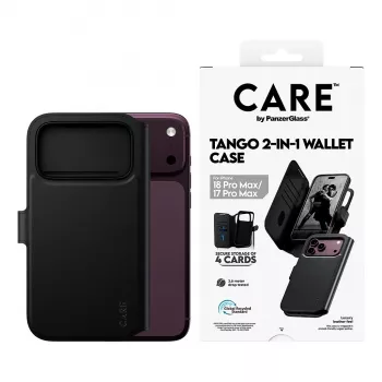 CARE by PanzerGlass Tango Flip Case pre Apple iPhone 17 Pro Max - kompatibilné s MagSafe - vegánska koža - čierna