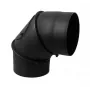 Kachľový rúrkový oblúk 45/90° s revíznym T-kusom, 150 mm, čierna oceľ