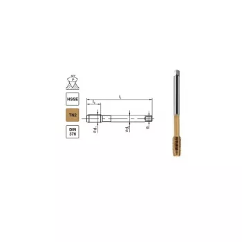 Závitník M10 DIN-376B (6H) HSSE TN 800X - špirálový strojový závitník pre priechodné otvory