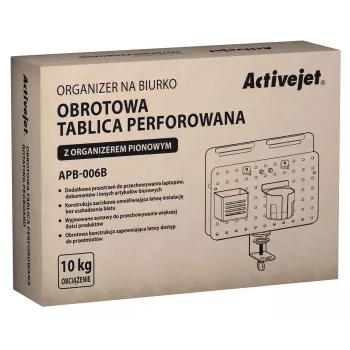 Activejet APB-006B otočný perforovaný organizér na stôl s vertikálnym držiakom dokumentov, čierna