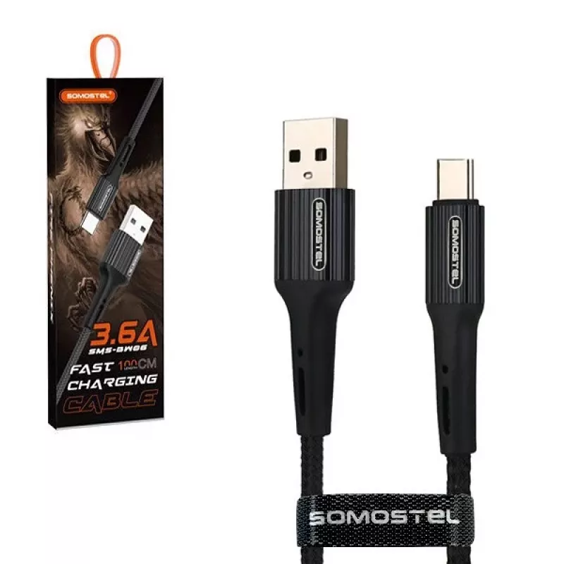 Somostel USB-A na USB-C Quick Charge 3.0 kábel 1m čierny