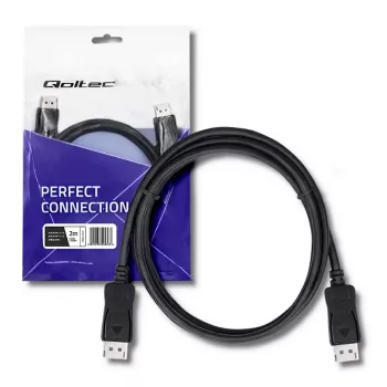 Qoltec DisplayPort 1.1 kábel, konektor samec na konektor samec, 4K, 2m, čierny